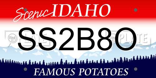 SS2B8O Idaho License Plate