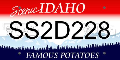 SS2D228 Idaho License Plate