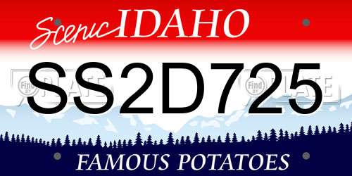 SS2D725 Idaho License Plate