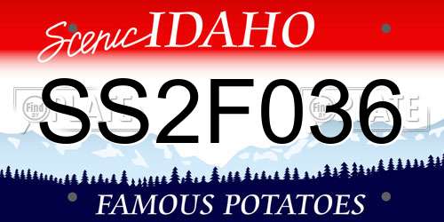 SS2F036 Idaho License Plate