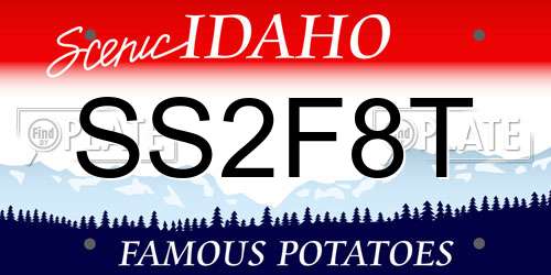 SS2F8T Idaho License Plate