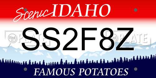 SS2F8Z Idaho License Plate