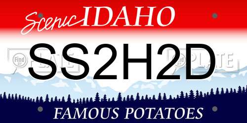 SS2H2D Idaho License Plate