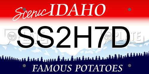 SS2H7D Idaho License Plate