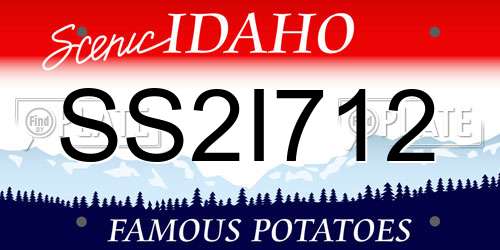SS2I712 Idaho License Plate