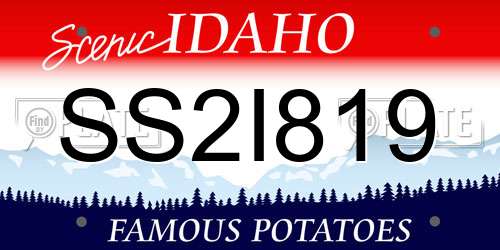 SS2I819 Idaho License Plate