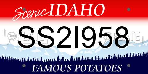 SS2I958 Idaho License Plate