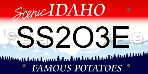 SS2O3E Idaho License Plate