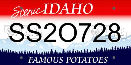 SS2O728 Idaho License Plate