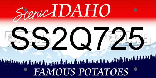 SS2Q725 Idaho License Plate