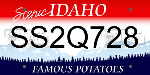 SS2Q728 Idaho License Plate