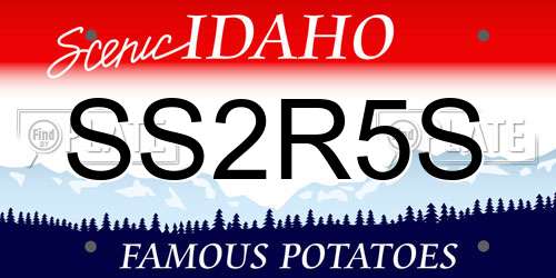 SS2R5S Idaho License Plate