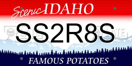 SS2R8S Idaho License Plate