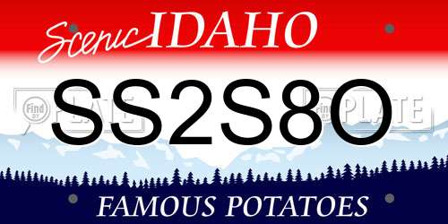 SS2S8O Idaho License Plate