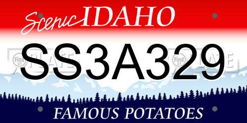 SS3A329 Idaho License Plate