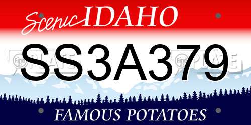 SS3A379 Idaho License Plate