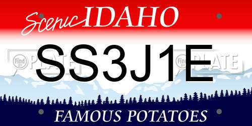 SS3J1E Idaho License Plate