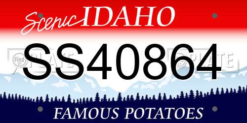 SS40864 Idaho License Plate