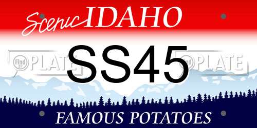 SS45 Idaho License Plate