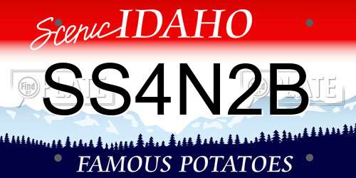 SS4N2B Idaho License Plate