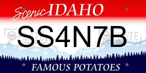 SS4N7B Idaho License Plate