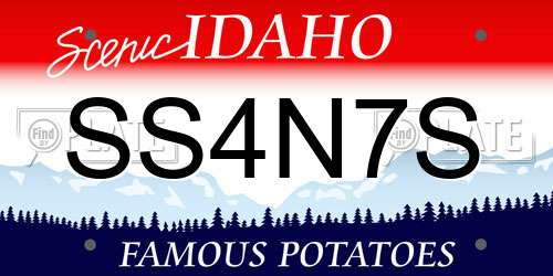 SS4N7S Idaho License Plate