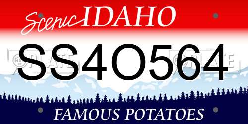 SS4O564 Idaho License Plate