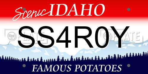 SS4R0Y Idaho License Plate