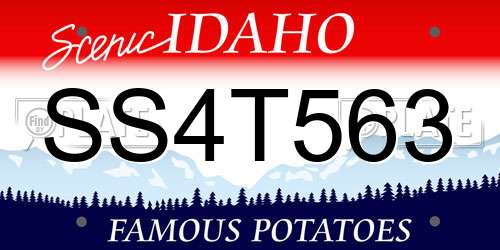 SS4T563 Idaho License Plate