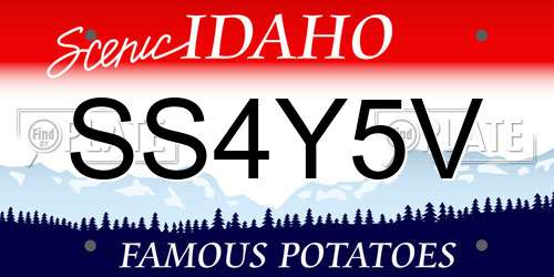 SS4Y5V Idaho License Plate