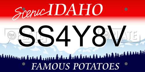 SS4Y8V Idaho License Plate