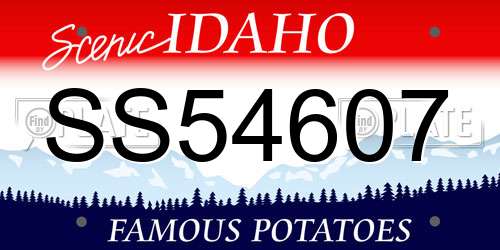 SS54607 Idaho License Plate