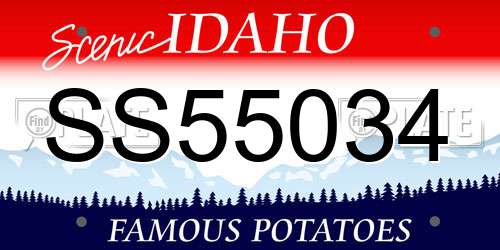 SS55034 Idaho License Plate