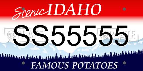 SS55555 Idaho License Plate