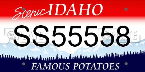 SS55558 Idaho License Plate