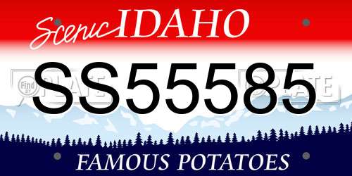 SS55585 Idaho License Plate