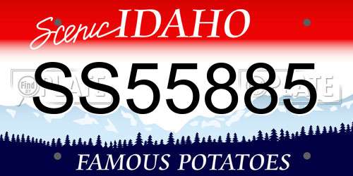 SS55885 Idaho License Plate