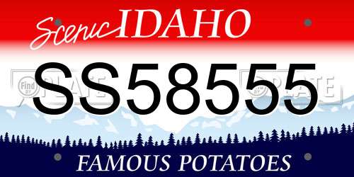 SS58555 Idaho License Plate