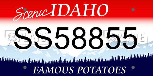 SS58855 Idaho License Plate