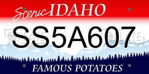 SS5A607 Idaho License Plate