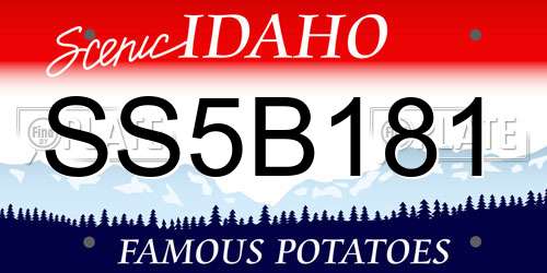 SS5B181 Idaho License Plate