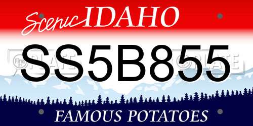 SS5B855 Idaho License Plate