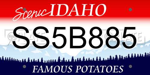 SS5B885 Idaho License Plate