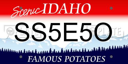 SS5E5O Idaho License Plate