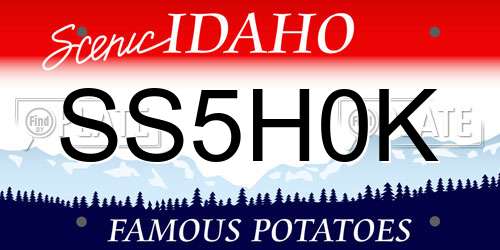 SS5H0K Idaho License Plate