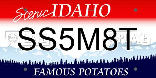 SS5M8T Idaho License Plate