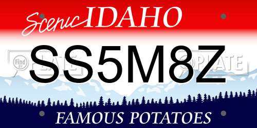 SS5M8Z Idaho License Plate