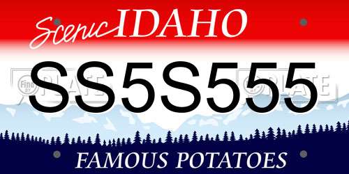 SS5S555 Idaho License Plate