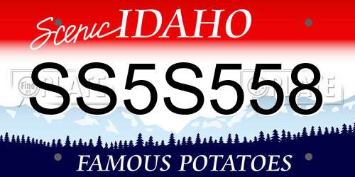 SS5S558 Idaho License Plate