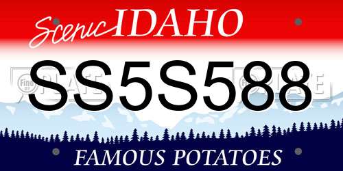 SS5S588 Idaho License Plate